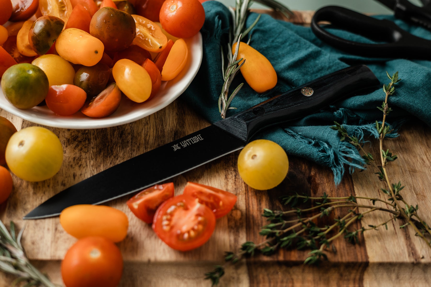 Onyx Black Kitchen Knife Block w/ Titanium Coating