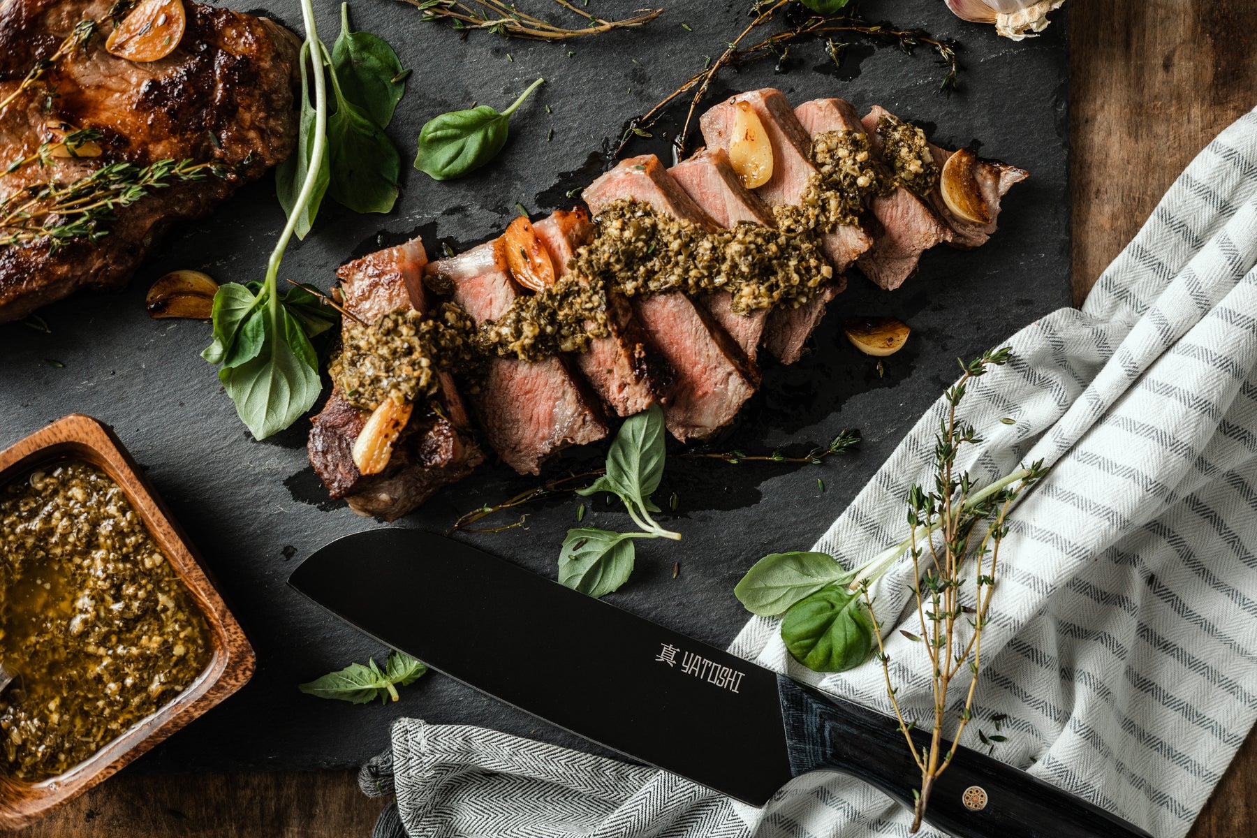 Onyx Black Kitchen Knife Block w/ Titanium Coating