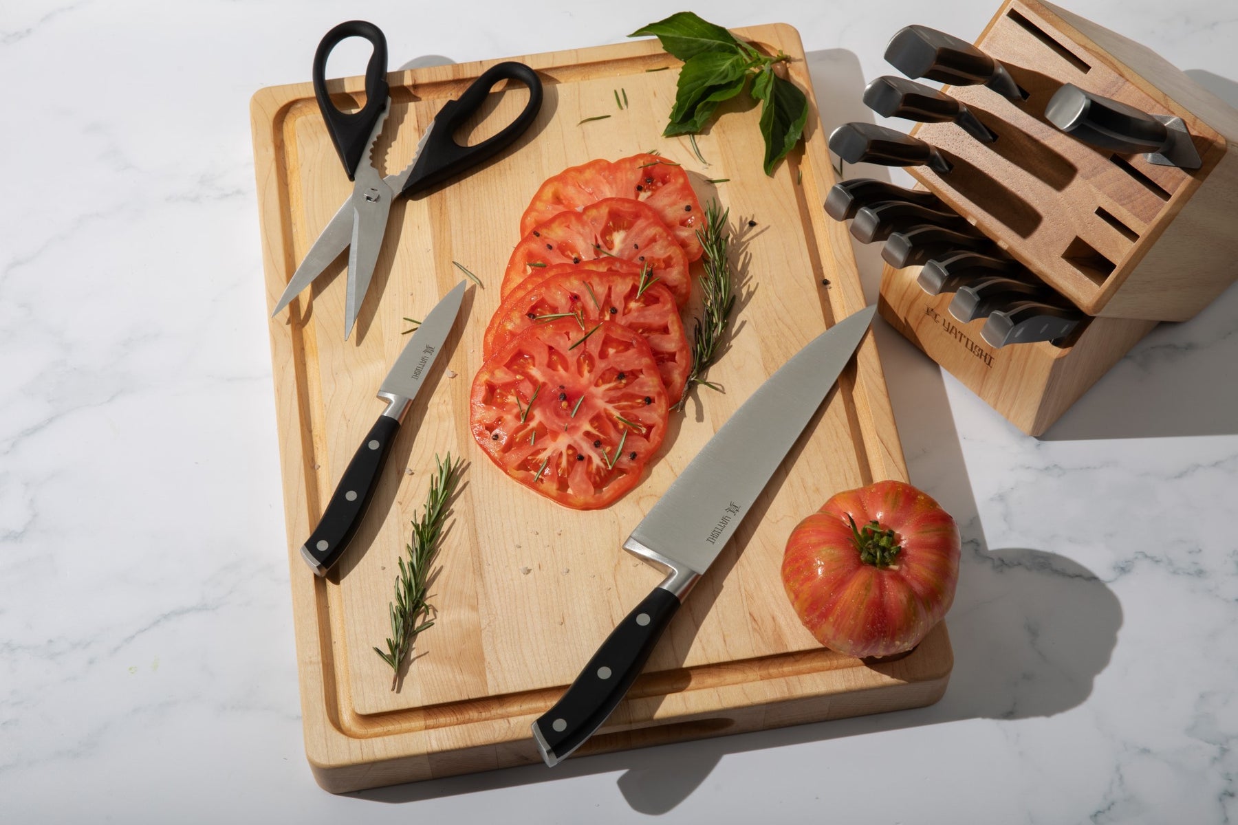 15-Piece Black Kitchen Knife Block Set