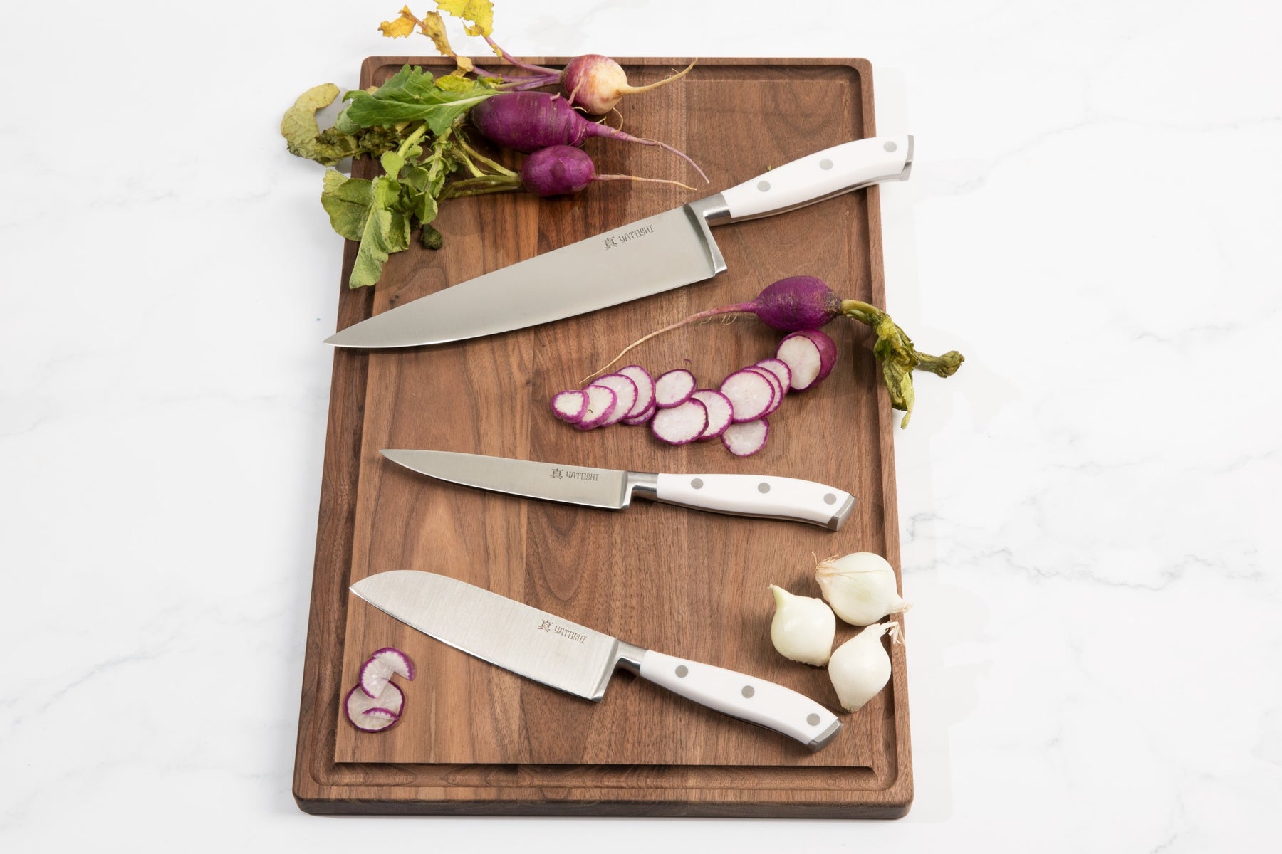 White Kitchen Knife Block Set