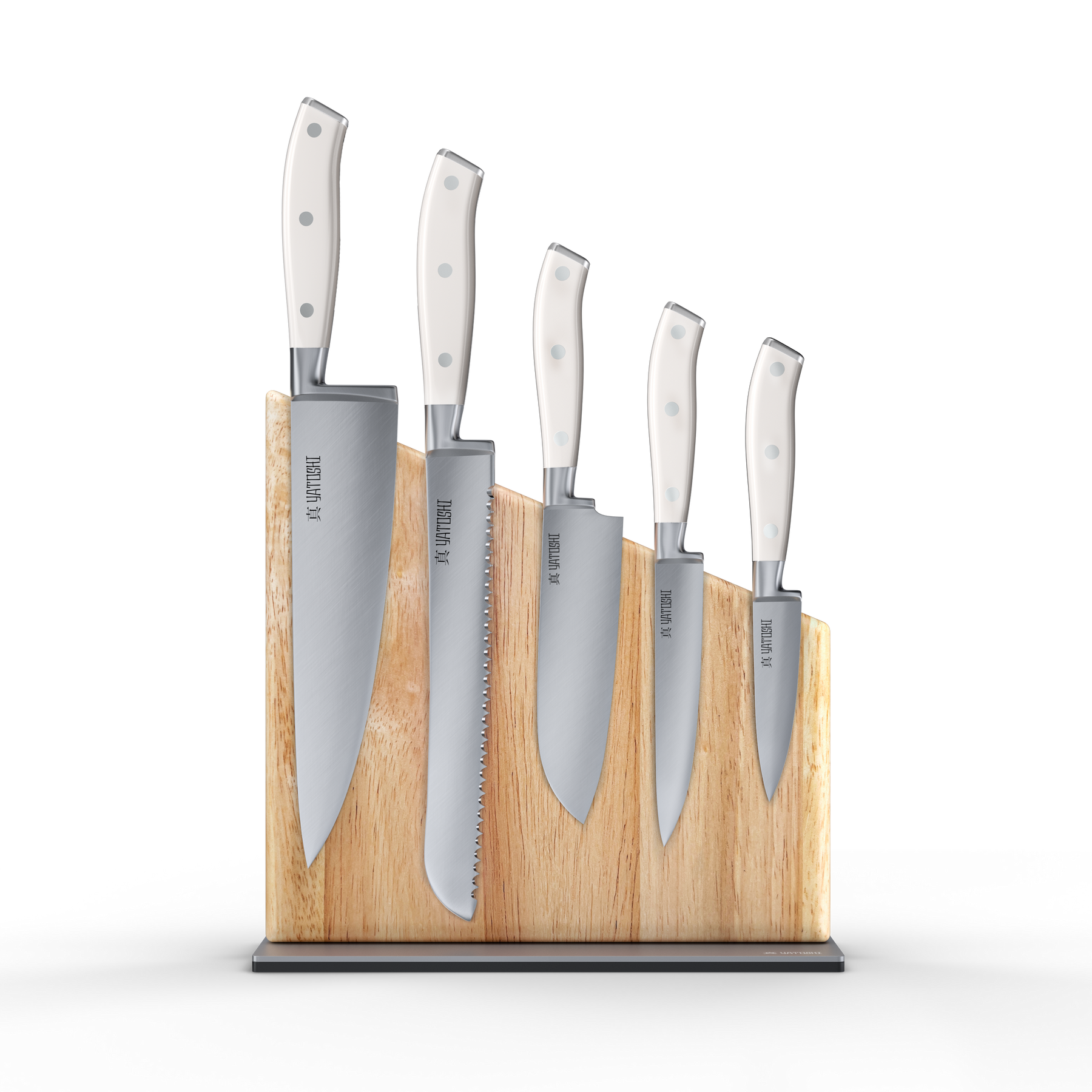 Magnetic Kitchen Knife Block Set - White