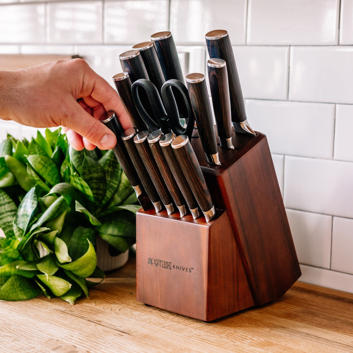 Yatoshi Magnetic Kitchen Knife Block Set 6 Pcs - Japanese 67 Layer  High-Grade VG-10 Damascus Steel Knives, Sharp, G10 Handle Professional  Kitchen