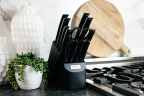 7-Piece Onyx Black Kitchen Knife Set w/ Titanium Coating