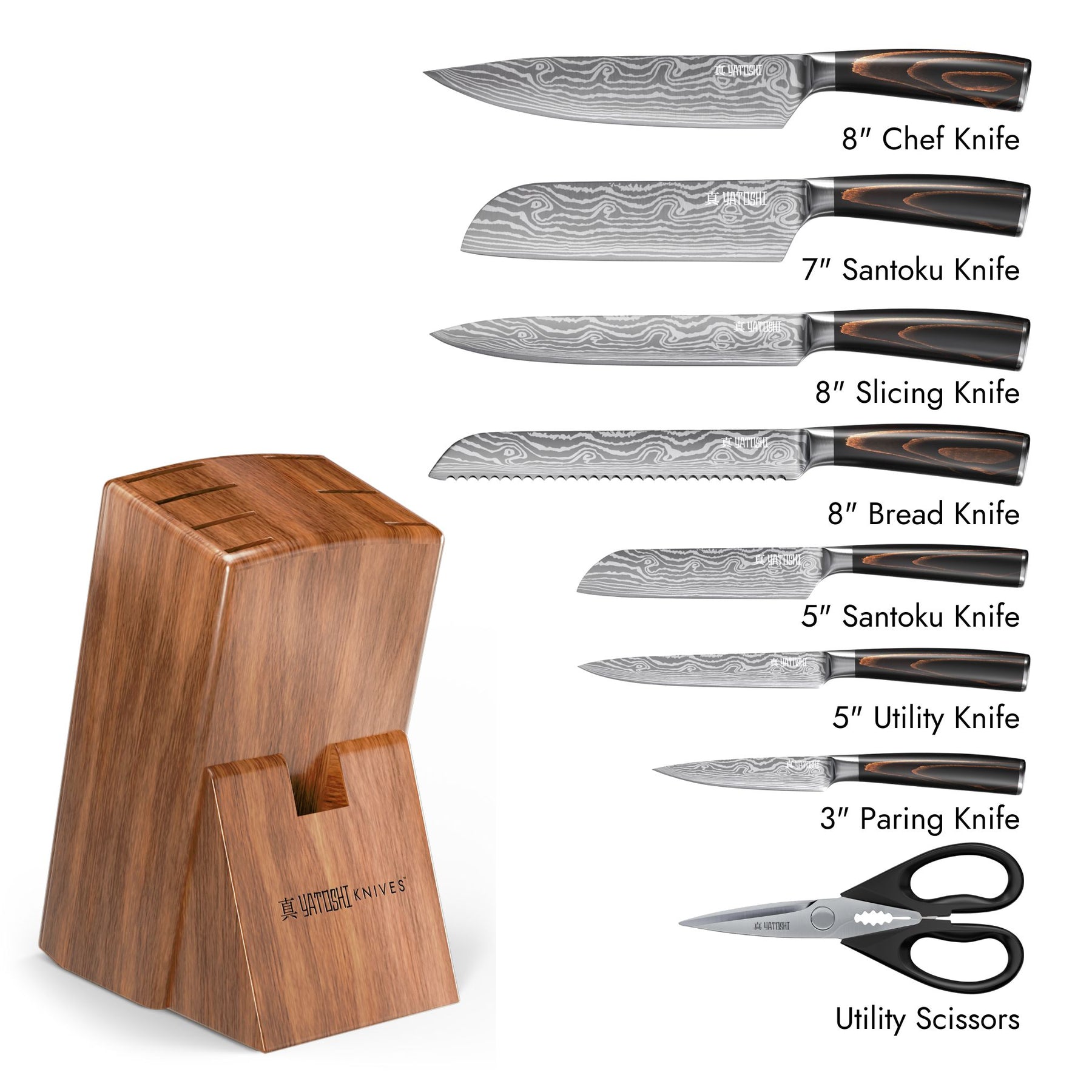 Professional Kitchen Knife Block Set