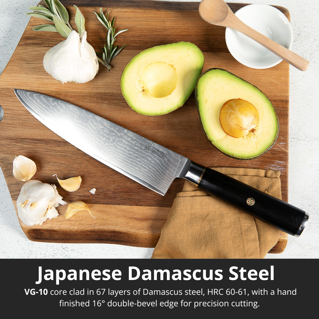 Magnetic Kitchen Knife Block Set - Damascus