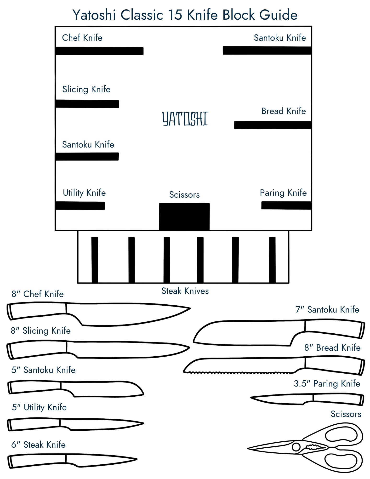 Classic Kitchen Knife Block Set