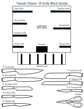 Classic Kitchen Knife Block Set