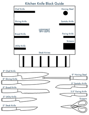 Yatoshi 15-Piece Kitchen Knife Block Set
