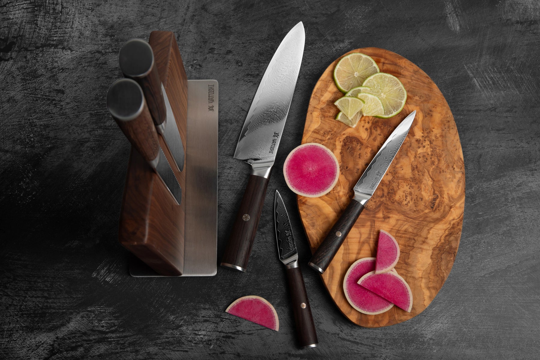 Magnetic Kitchen Knife Block Set