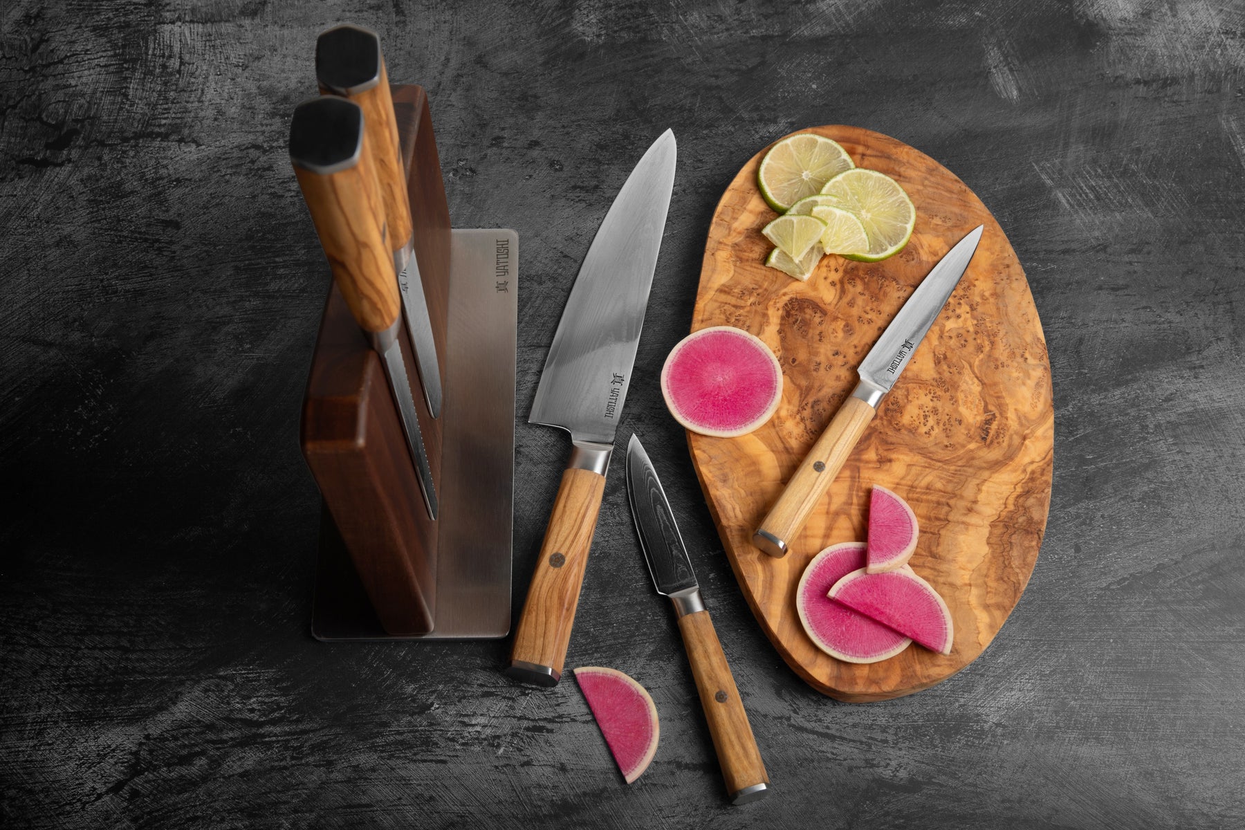 Magnetic Kitchen Knife Block Set