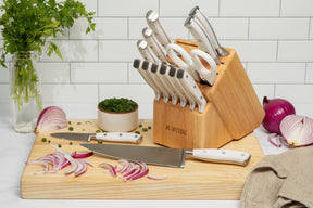 White Kitchen Knife Block Set