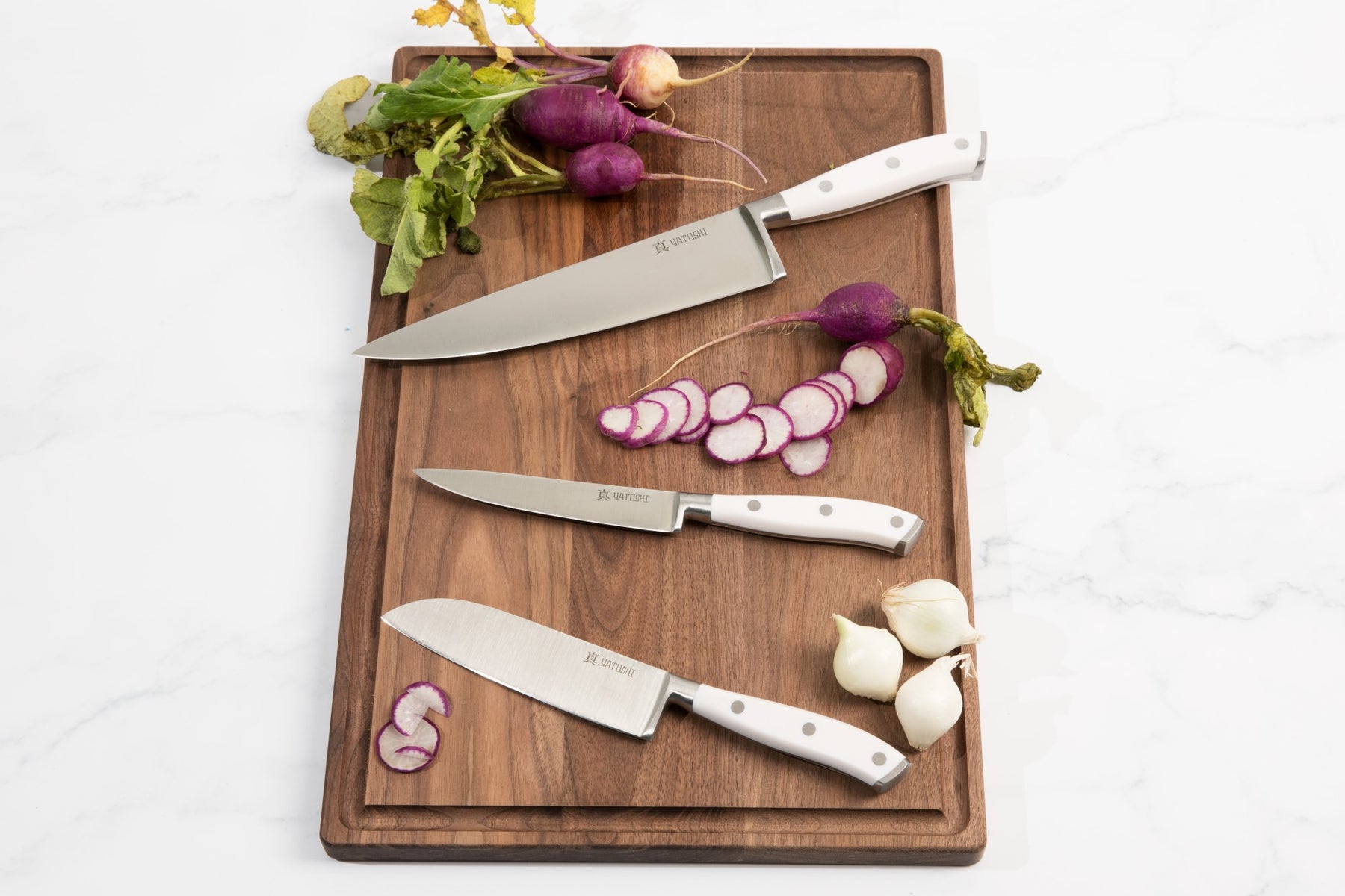 Yatoshi White 15-Piece Kitchen Knife Block Set