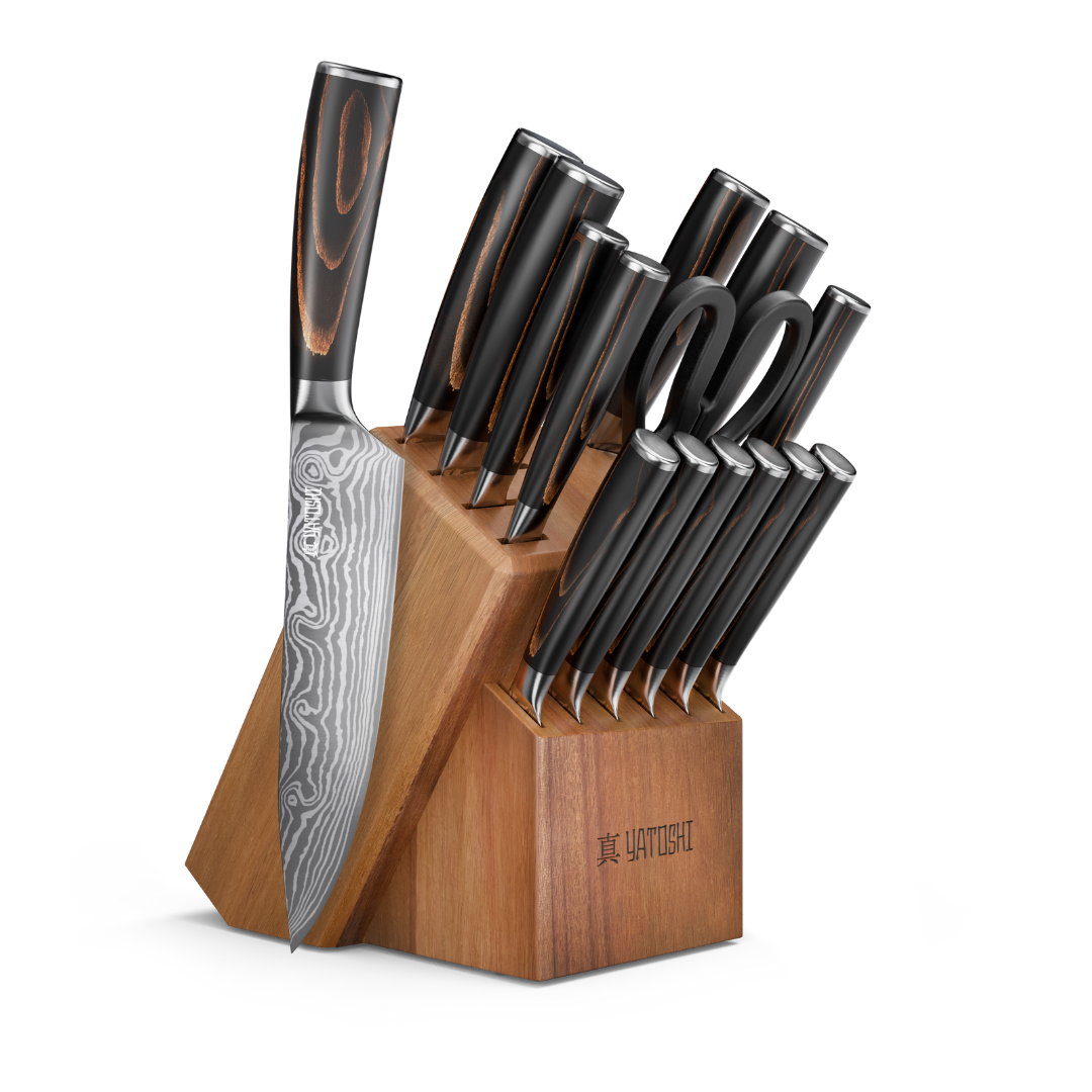15-Piece Classic Kitchen Knife Block Set