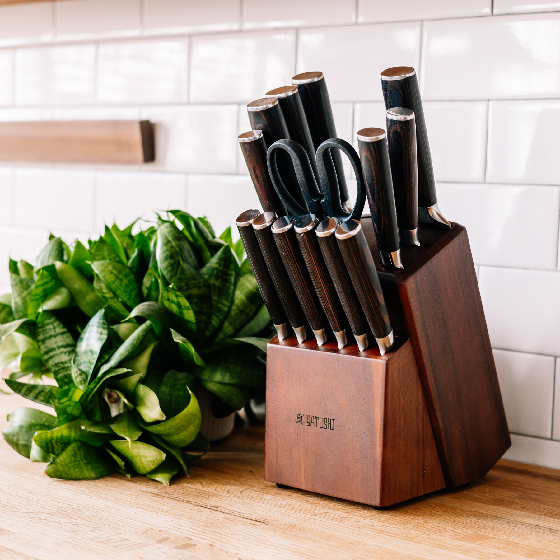 classic 15 block on kitchen counter