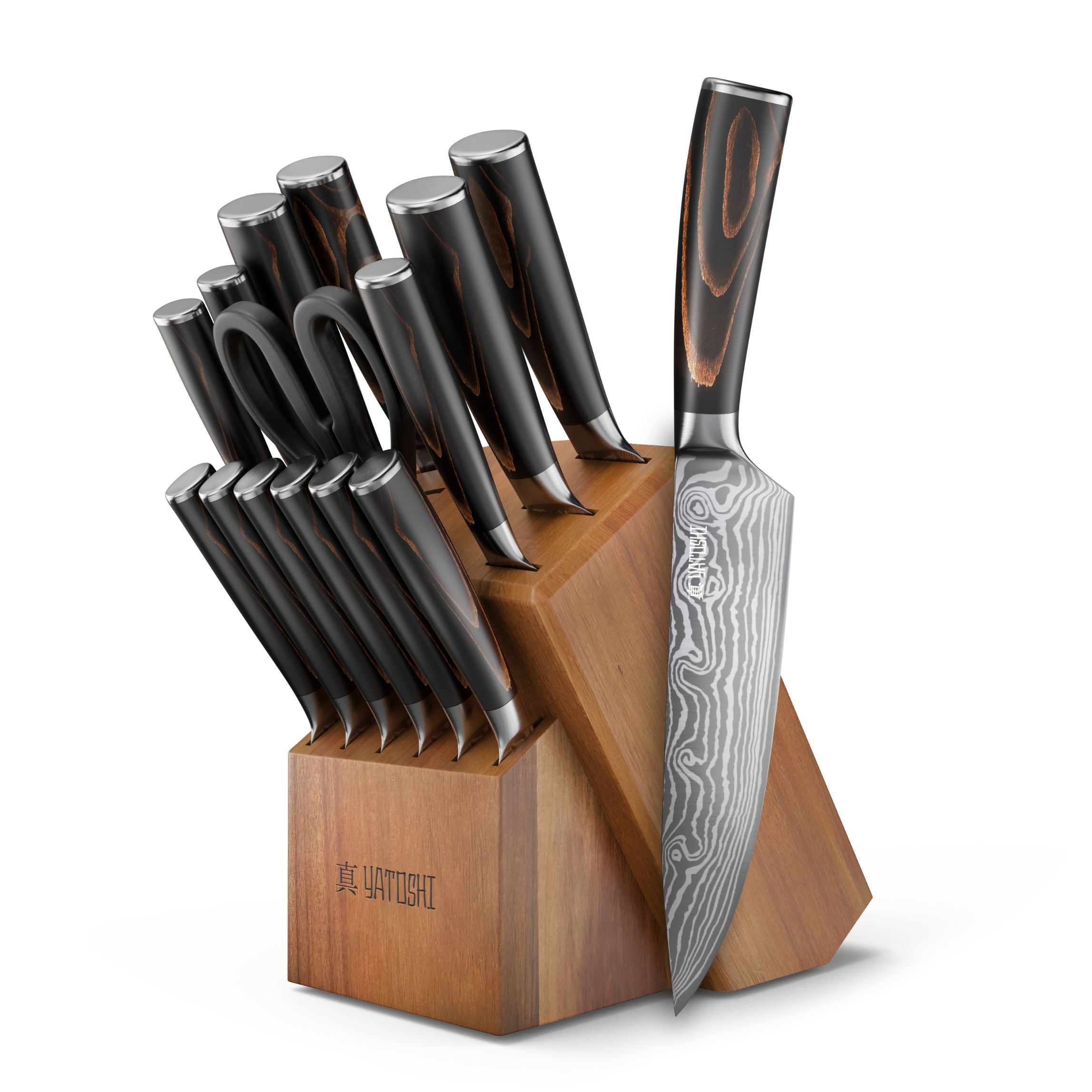 15-Piece Classic Kitchen Knife Block Set