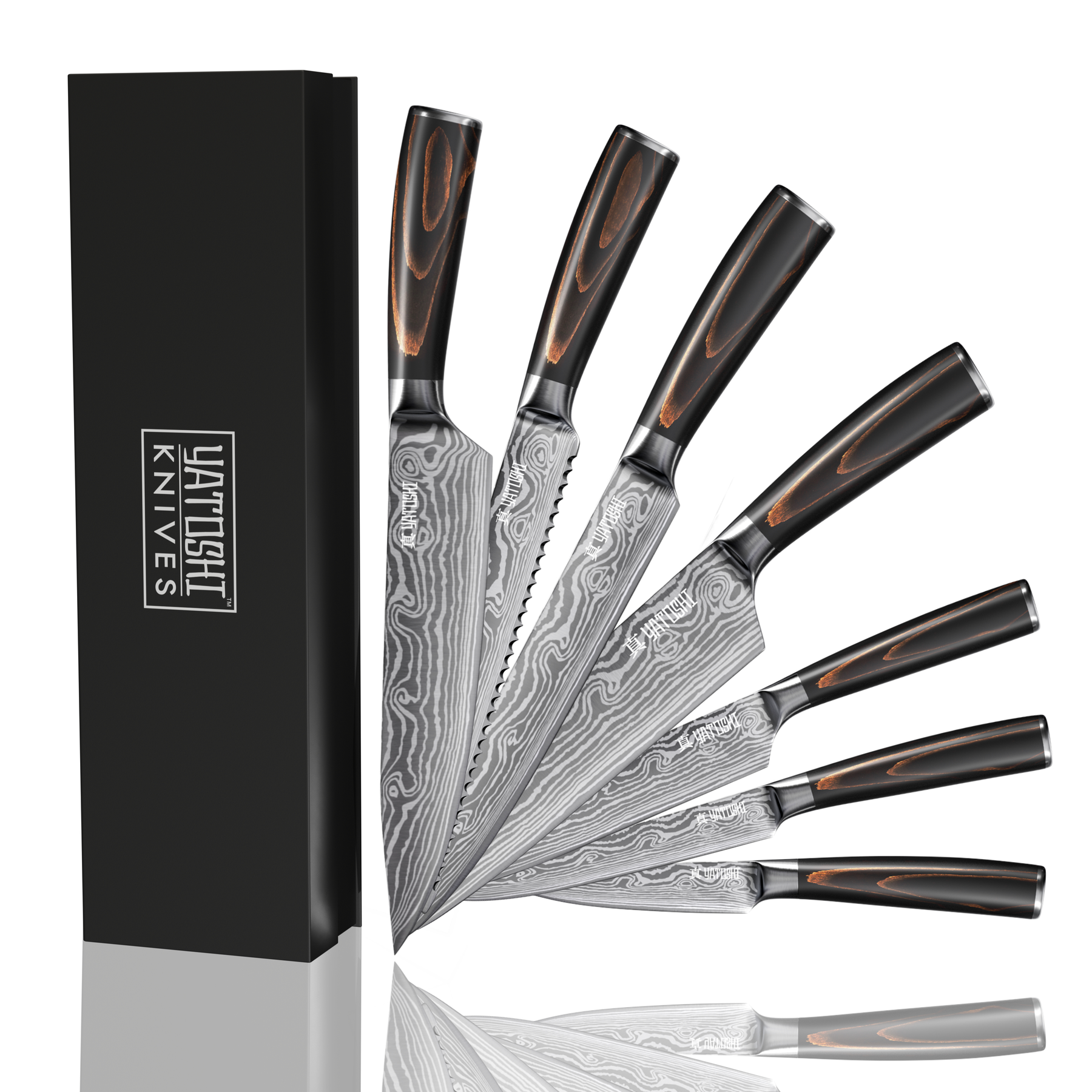 FULLHI Knife Set, 14pcs Japanese Knife Set, Premium German Stainless Steel  Kitchen Knife Set