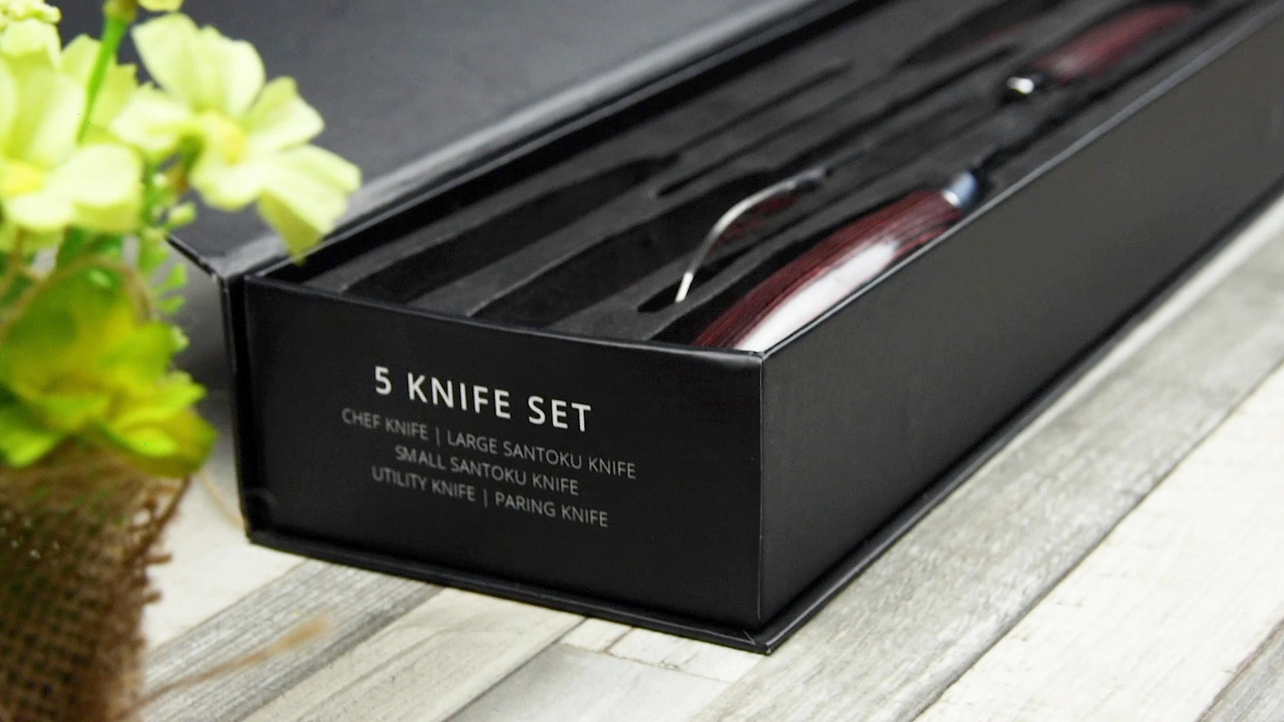 Zusisuy Red Professional Kitchen Knife Chef Set, Kitchen Knife Set
