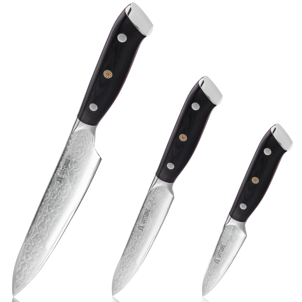 Yatoshi VG10 Damascus 3 Piece Knife Set