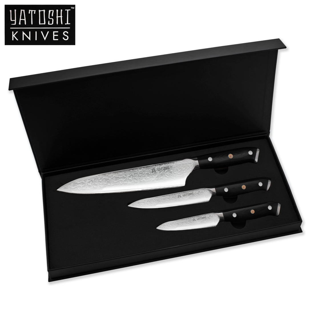 Yatoshi VG10 Damascus 3 Piece Knife Set